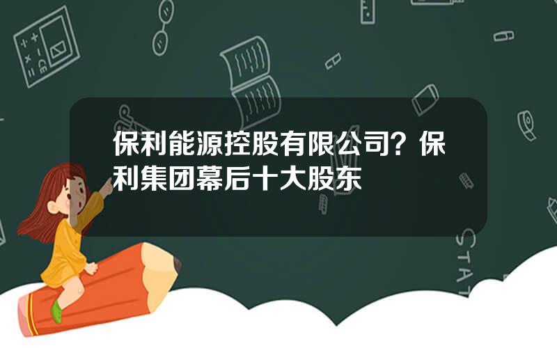 保利能源控股有限公司？保利集团幕后十大股东