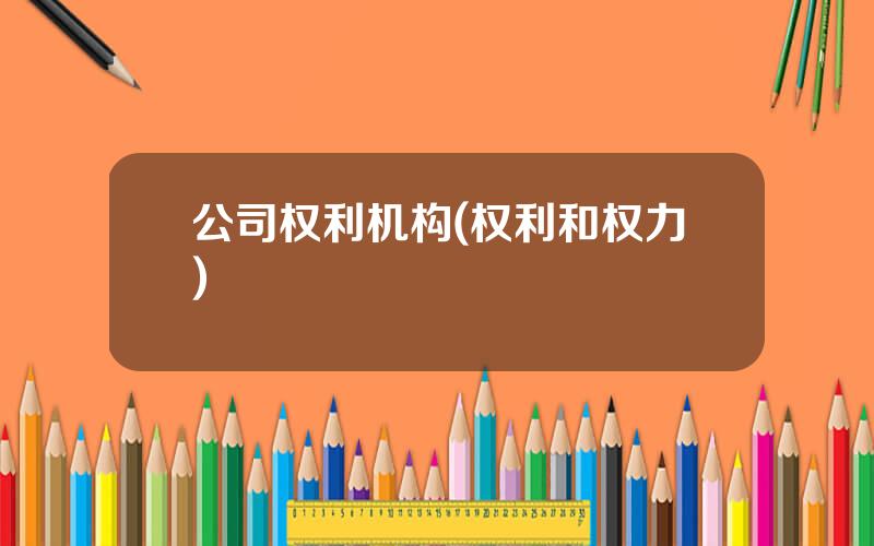 公司权利机构(权利和权力)