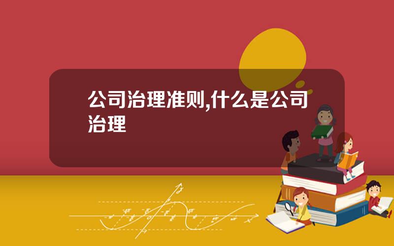 公司治理准则,什么是公司治理
