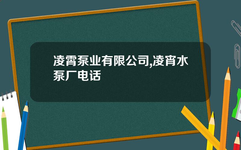凌霄泵业有限公司,凌宵水泵厂电话