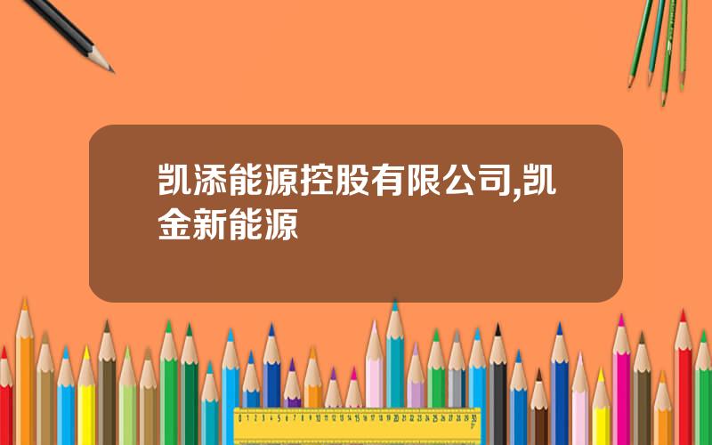 凯添能源控股有限公司,凯金新能源