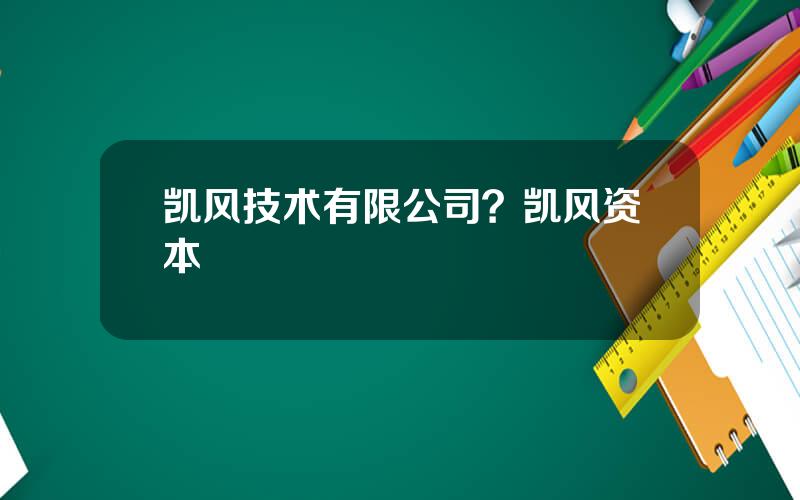 凯风技术有限公司？凯风资本