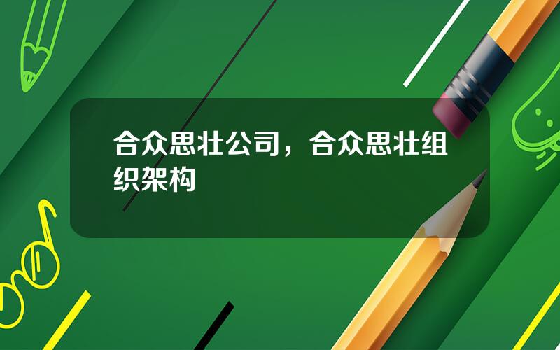 合众思壮公司，合众思壮组织架构
