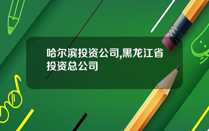 哈尔滨投资公司,黑龙江省投资总公司