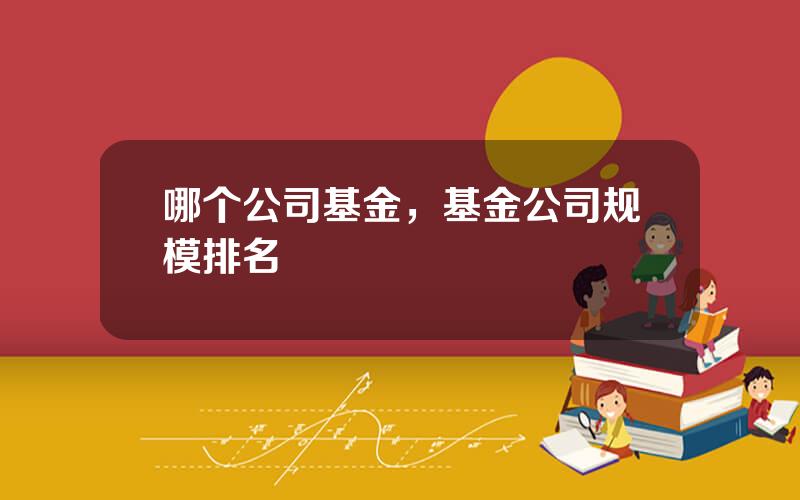哪个公司基金，基金公司规模排名