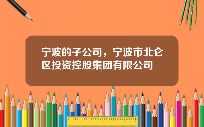 宁波的子公司，宁波市北仑区投资控股集团有限公司