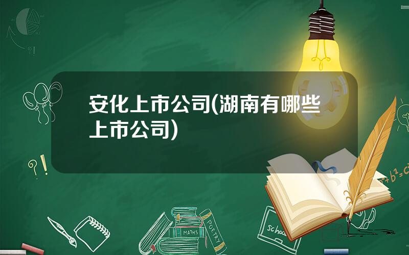 安化上市公司(湖南有哪些上市公司)