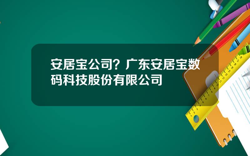 安居宝公司？广东安居宝数码科技股份有限公司