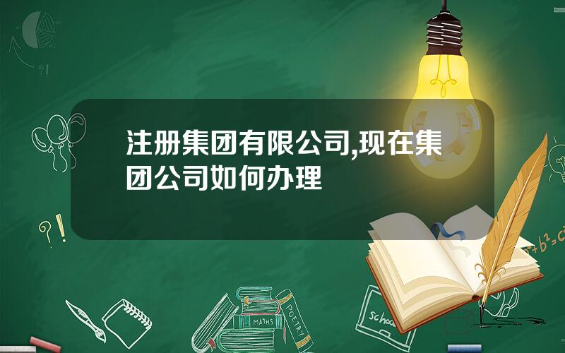 注册集团有限公司,现在集团公司如何办理