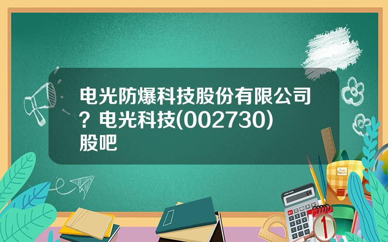 电光防爆科技股份有限公司？电光科技(002730)股吧