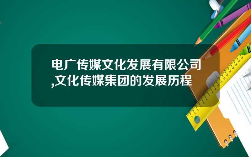 电广传媒文化发展有限公司,文化传媒集团的发展历程