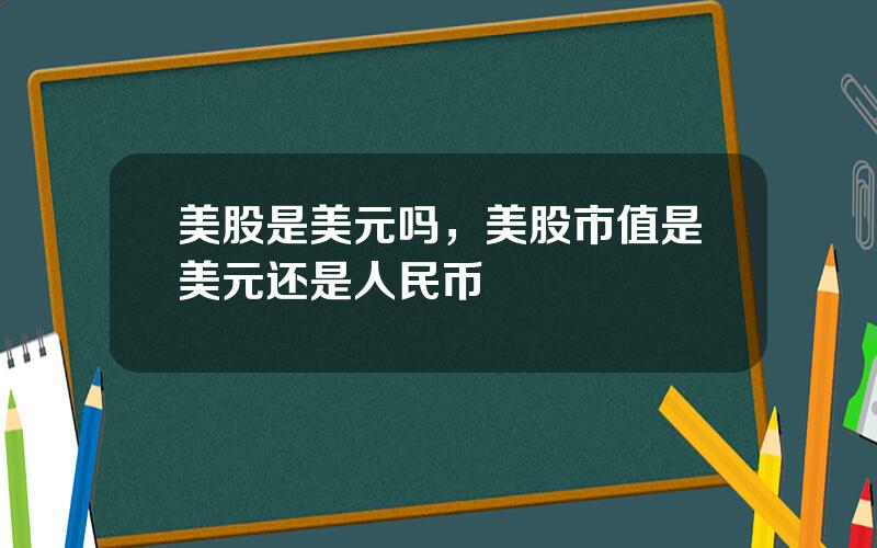 美股是美元吗，美股市值是美元还是人民币